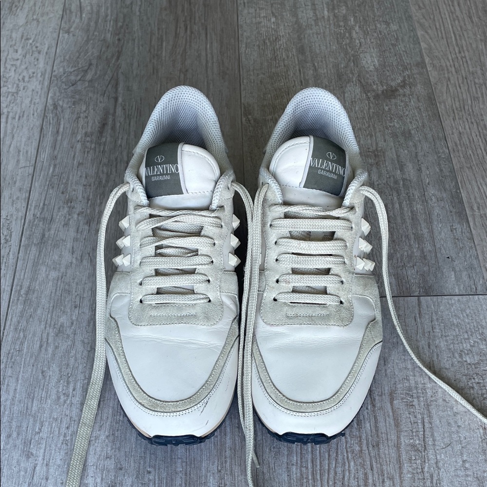 Valentino Cream and Gray Sneakers